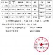 臨滄市中醫(yī)醫(yī)院關(guān)于2019年引進(jìn)吳可心等4名緊缺崗位專業(yè)技術(shù)